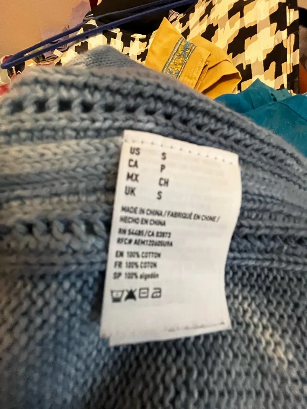 American Eagle Outfitters Navy and White Tie-Dye Scoop Neck Sweater - Picture 6 of 8